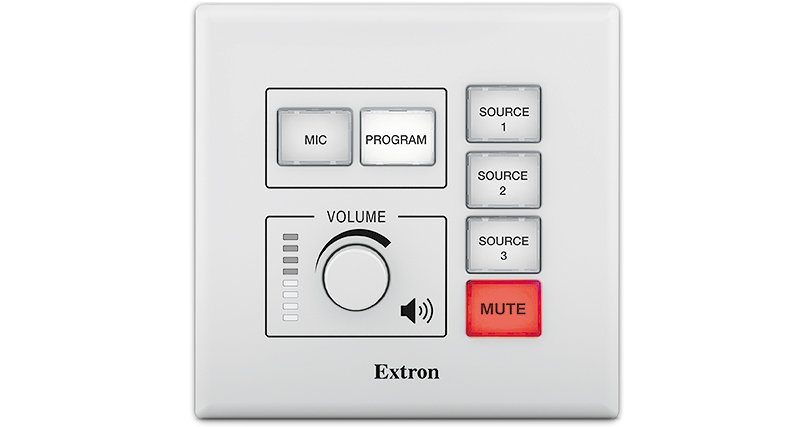 Audio Control Panel with Volume and 6 Control Buttons – US 2-Gang