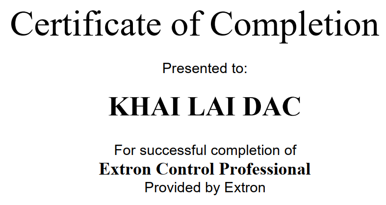 Extron Control Professional